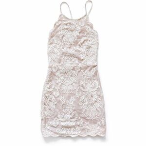 Hello Molly Lace Scalloped Mini Dress Tie Back Size 8